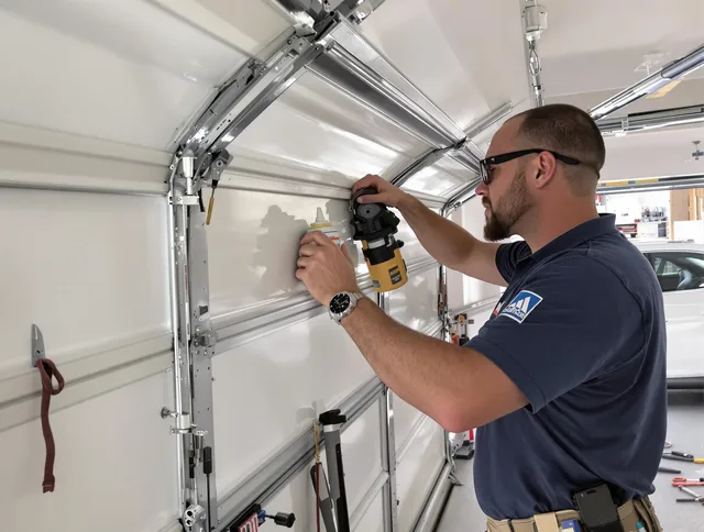 Lewisboro Garage Door Repair technician quieting a noisy garage door in Lewisboro