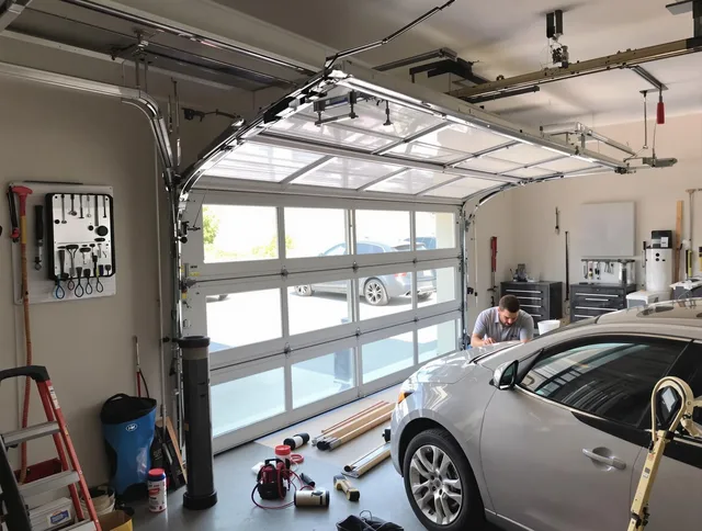 Garage door noise reduction service by Lewisboro Garage Door Repair in Lewisboro